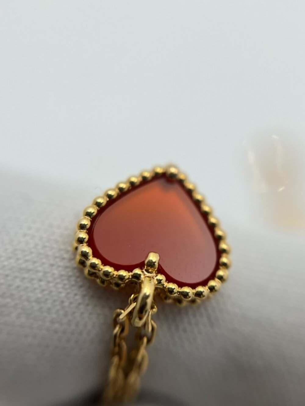 Authentic Van Cleef & Arpels Sweet Hearts Necklace Carnelian Rose Gold - Picture 6 of 12